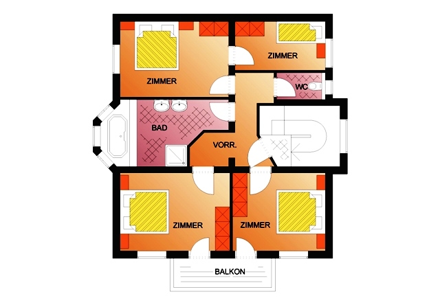 Skizze Appartement 2 Obergeschoss